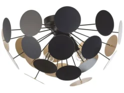 Beliani Suspensions Plafonnier Design Noir Et Doré