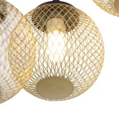 QAZQA Suspensions Plafonnier En Acier Doré -Luminaires Soldes 202 plafonnier en acier dore 3