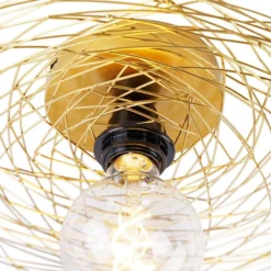 QAZQA Suspensions Plafonnier En Acier Doré/laiton -Luminaires Soldes 202 plafonnier en acier dore laiton 4