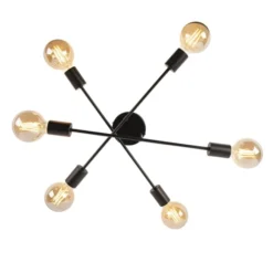 QAZQA Suspensions Plafonnier En Acier Noir -Luminaires Soldes 202 plafonnier en acier noir 2