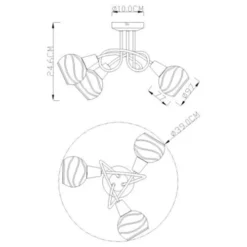 Globo Suspensions Plafonnier En Métal Argente -Luminaires Soldes 202 plafonnier en metal argente 7
