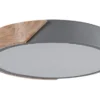 Beliani Suspensions Plafonnier En Métal LED ⌀ 31 Cm Gris Et Bois Clair -Luminaires Soldes 202 plafonnier en metal led 31 cm gris et bois clair