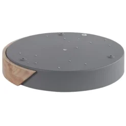 Beliani Suspensions Plafonnier En Métal LED ⌀ 31 Cm Gris Et Bois Clair -Luminaires Soldes 202 plafonnier en metal led 31 cm gris et bois clair 3