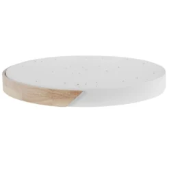 Beliani Suspensions Plafonnier En Métal LED ⌀ 51 Cm Blanc Et Bois Clair -Luminaires Soldes 202 plafonnier en metal led 51 cm blanc et bois clair 3