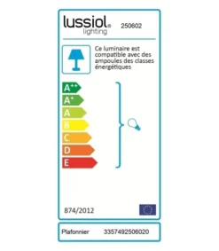 Lussiol Lighting Suspensions Plafonnier En Métal Transparent D. 34 Cm -Luminaires Soldes 202 plafonnier en metal transparent d 34 cm 2