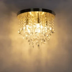 QAZQA Suspensions Plafonnier En Verre Doré/laiton -Luminaires Soldes 202 plafonnier en verre dore laiton 38