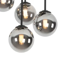 QAZQA Suspensions Plafonnier En Verre Noir -Luminaires Soldes 202 plafonnier en verre noir 3