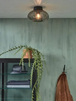 It's About Romi Suspensions Plafonnier En Verre Noir, H. 18cm -Luminaires Soldes 202 plafonnier en verre noir h 18cm 1