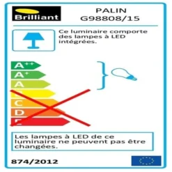 Brilliant Suspensions Plafonnier LED De Salle De Bain Métal/polycarbonate D30cm -Luminaires Soldes 202 plafonnier led de salle de bain metal polycarbonate d30cm 2