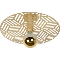 Lampea Suspensions Plafonnier Vintage En Acier Or Mat Ø 40 Cm -Luminaires Soldes 202 plafonnier vintage en acier or mat oe 40 cm 2