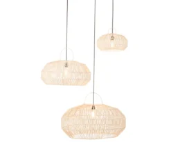 Meubles & Design Suspensions Set De 3 Abat Jour En Rotin Blanc -Luminaires Soldes 202 set de 3 abat jour en rotin blanc 3