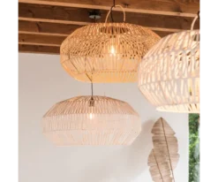 Meubles & Design Suspensions Set De 3 Abat Jour En Rotin Blanc -Luminaires Soldes 202 set de 3 abat jour en rotin blanc 5