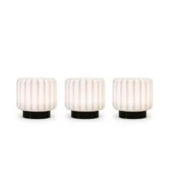 Atelier Pierre Lampes à Poser Set De 3 Lampes Dentelles 9cm Pvc Noir