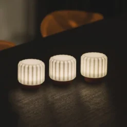 Atelier Pierre Lampes à Poser Set De 3 Lampes Dentelles 9cm Pvc Terracotta -Luminaires Soldes 202 set de 3 lampes dentelles 9cm pvc terracotta 2