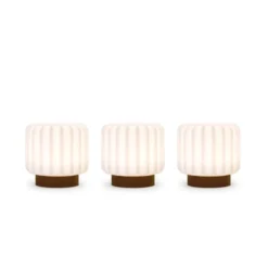 Atelier Pierre Lampes à Poser Set De 3 Lampes Dentelles 9cm Pvc Terracotta