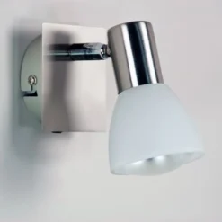 Wofi Appliques Murales Et Spots Spot Mural 1 Lumières En Métal Argente -Luminaires Soldes 202 spot mural 1 lumieres en metal argente 3