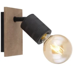 Globo Appliques Murales Et Spots Spot Mural En Bois -Luminaires Soldes 202 spot mural en bois 2