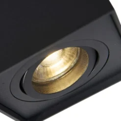 QAZQA Appliques Murales Et Spots Spot Plafond En Acier Noir -Luminaires Soldes 202 spot plafond en acier noir 16