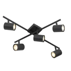 QAZQA Appliques Murales Et Spots Spot Plafond En Acier Noir -Luminaires Soldes 202 spot plafond en acier noir 31