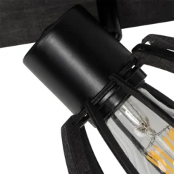 QAZQA Appliques Murales Et Spots Spot Plafond En Bois Noir -Luminaires Soldes 202 spot plafond en bois noir 2