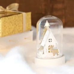 Maisons Du Monde Décorations à Poser De Noël Statuette Maisonnette Lumineuse Sous Cloche En Verre H12 -Luminaires Soldes 202 statuette maisonnette lumineuse sous cloche en verre h12 1000 8 8 172167 6