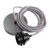 Hoopzi Suspensions Suspension 1 Fil électrique En Tissu Gris 2,5m Douille Noire -Luminaires Soldes 202 suspension 1 fil electrique en tissu gris 2 5m douille noire