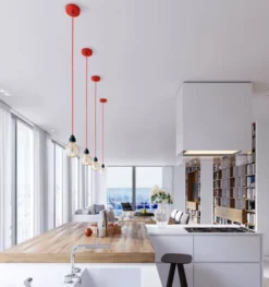 Hoopzi Suspensions Suspension 1 Fil électrique En Tissu Rouge 2,5m Douille Noire -Luminaires Soldes 202 suspension 1 fil electrique en tissu rouge 2 5m douille noire 1