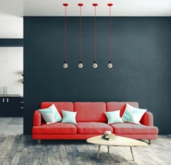 Hoopzi Suspensions Suspension 1 Fil électrique En Tissu Rouge 2,5m Douille Noire -Luminaires Soldes 202 suspension 1 fil electrique en tissu rouge 2 5m douille noire 2