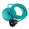 Hoopzi Suspensions Suspension 1 Fil électrique En Tissu Turquoise 2,5m Douille Noire -Luminaires Soldes 202 suspension 1 fil electrique en tissu turquoise 2 5m douille noire