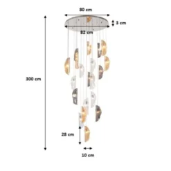 Kare Design Suspensions Suspension 21 Feuilles En Verre Et Acier -Luminaires Soldes 202 suspension 21 feuilles en verre et acier 3