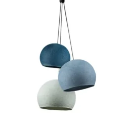 La Case De Cousin Paul Suspensions Suspension 3 Coupoles Bleu Canard-denim-azur