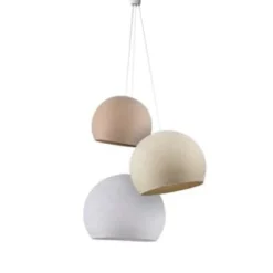 La Case De Cousin Paul Suspensions Suspension 3 Coupoles Bleu Canard-denim-azur -Luminaires Soldes 202 suspension 3 coupoles lin ecru blanc