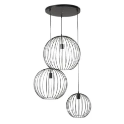 Maisons Du Monde Suspensions Suspension 3 Globes Filaires Noirs