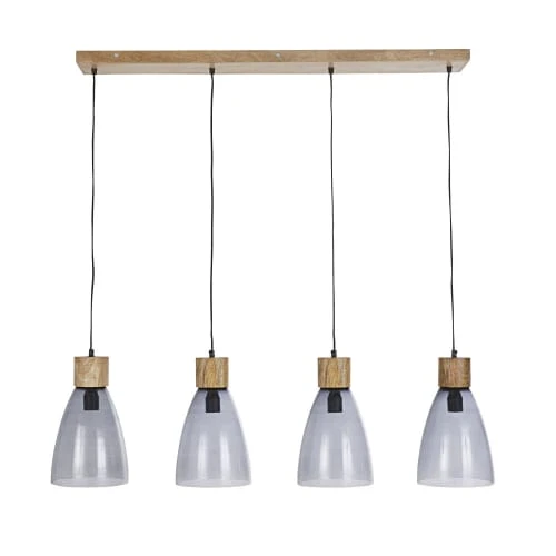 Maisons Du Monde Suspensions Suspension 4 Abat-jours En Verre Fumé Et Support En Bois De Manguier 3 Maisons Du Monde Suspensions Suspension 4 Abat-jours En Verre Fumé Et Support En Bois De Manguier