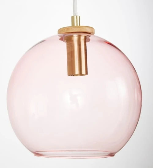 Maisons Du Monde Suspensions Suspension 4 Globes En Verre Teinté Rose Et Hêtre 4 Maisons Du Monde Suspensions Suspension 4 Globes En Verre Teinté Rose Et Hêtre – Image 2
