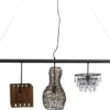 Kare Design Suspensions Suspension 5 Abat-jours En Rotin Et Tissu -Luminaires Soldes 202 suspension 5 abat jours en rotin et tissu