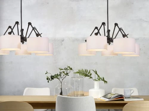 It's About Romi Lustres Suspension 5 Bras Abats-jour Blancs 4 It's About Romi Lustres Suspension 5 Bras Abats-jour Blancs – Image 2