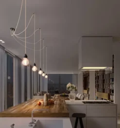 Hoopzi Suspensions Suspension 5 Fils électriques En Tissu Ficelle 3,5m Douille Noire -Luminaires Soldes 202 suspension 5 fils electriques en tissu ficelle 3 5m douille noire 2