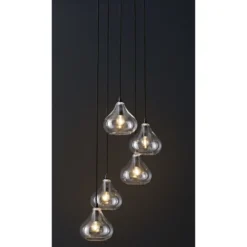 Maisons Du Monde Suspensions Suspension 5 Globes En Verre Et Métal Noir -Luminaires Soldes 202 suspension 5 globes en verre et metal noir 1000 10 15 177422 4