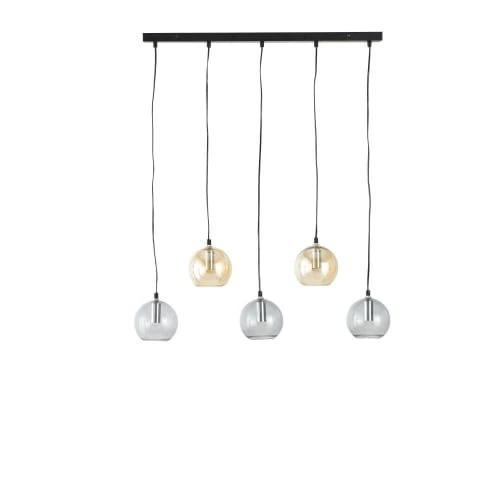 Maisons Du Monde Suspensions Suspension 5 Globes En Verre Fumé Noir Et Ambré 3 Maisons Du Monde Suspensions Suspension 5 Globes En Verre Fumé Noir Et Ambré
