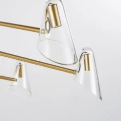 Maisons Du Monde Suspensions Suspension 6 Abat-jour En Verre Et Métal Doré -Luminaires Soldes 202 suspension 6 abat jour en verre et metal dore 1000 16 39 210697 2