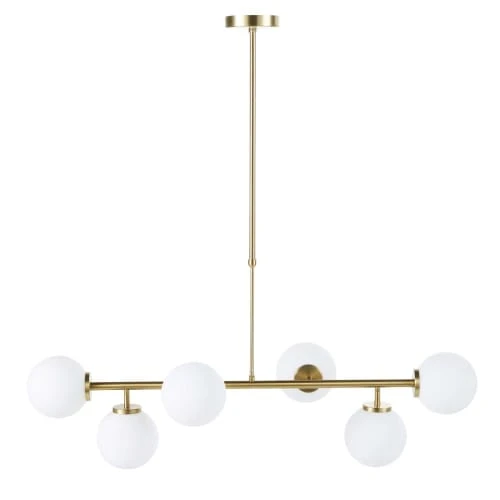 Maisons Du Monde Suspensions Suspension 6 Globes En Verre Opaline Et Métal Doré 3 Maisons Du Monde Suspensions Suspension 6 Globes En Verre Opaline Et Métal Doré