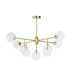 Maisons Du Monde Suspensions Suspension 9 Globes En Verre Et Métal Doré