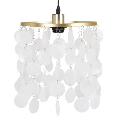 Maisons Du Monde Suspensions Suspension à Pampilles En Nacre écrue Et Métal Doré 3 Maisons Du Monde Suspensions Suspension à Pampilles En Nacre écrue Et Métal Doré