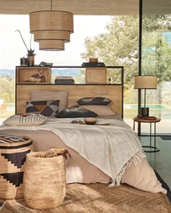 Maisons Du Monde Suspensions Suspension Abat-jour 3 Niveaux Cannage En Rotin Et Coton Noir -Luminaires Soldes 202 suspension abat jour 3 niveaux cannage en rotin et coton noir 1000 10 36 221231 2