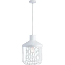 ATHM DESIGN Suspensions Suspension Abat Jour Métal Blanc