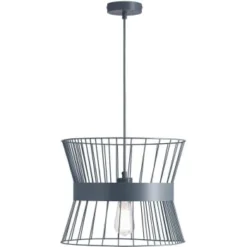 ATHM DESIGN Suspensions Suspension Abat Jour Métal Gris -Luminaires Soldes 202 suspension abat jour metal gris 8