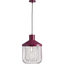 ATHM DESIGN Suspensions Suspension Abat Jour Métal Rouge