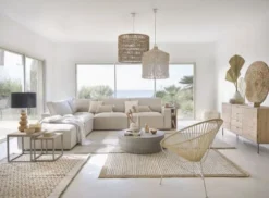 Maisons Du Monde Suspensions Suspension Avec Abat-jour Tressé En Macramé Coloris Blanc -Luminaires Soldes 202 suspension avec abat jour tresse en macrame coloris blanc 1000 16 8 212142 3