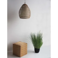 HYDILE Suspensions Suspension Bambou Avec Abat-jour Blanc -Luminaires Soldes 202 suspension bambou avec abat jour blanc 1